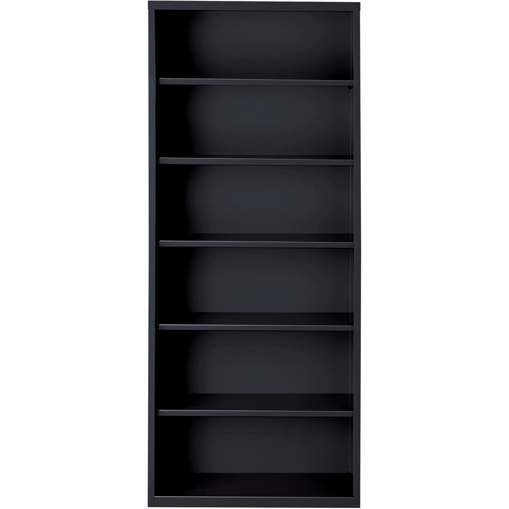 Lorell Fortress Series Bookcase - 34.5" Width x 13" Depth x 82" Height - 6 x Shelf(ves) - Black - Powder Coated - Steel - Yes. Picture 2