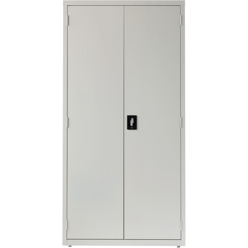 Lorell Fortress Series Storage Cabinet - 36" x 18" x 72" - 5 x Shelf(ves) - Recessed Locking Handle, Hinged Door, Durable - Light Gray - Powder Coated - Steel - Recycled. Picture 8