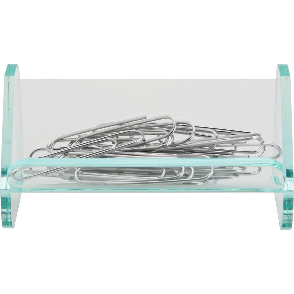 Lorell Paper Clip Holder - Acrylic - 1 Each - Green, Transparent. Picture 3