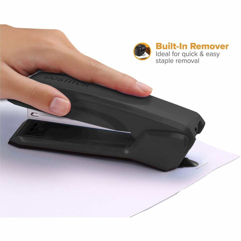 Bostitch Ascend Stapler - Staples Upto 20 Sheet - Holds Upto 210 Staple - Full Strip - Staple Size: 0.25" - 3.62" Throat Depth - Top Loading - Black - 1 Each. Picture 4