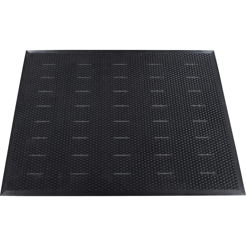 Genuine Joe Free Flow Comfort Anti-fatigue Mat - 48" Length x 36" Width x 0.500" Thickness - Rubber - Black - 1 Each. Picture 3