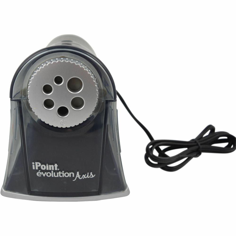 Westcott iPoint Evolution Axis Pencil Sharpener - Desktop - Helical - 5" Height x 7.8" Width x 5.4" Depth - Silver - 1 Each. Picture 3