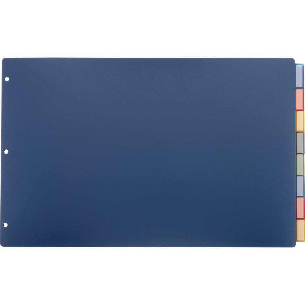 Cardinal 11x17 Poly Insertable Dividers - 8 Tab(s) - 8 Tab(s)/Set - 11" Divider Width x 17" Divider Length - Clear Poly Divider - Multicolor Tab(s) - Scratch Resistant - 1 Each. Picture 2