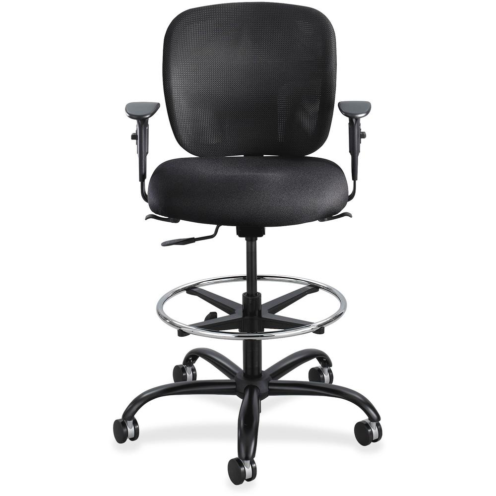 Safco Vue Heavy-duty Stool - Black Seat Color - Fabric Seat Material - Black Back Color - Mesh Back Material - 5-star Base - Black - 1 Each. Picture 7