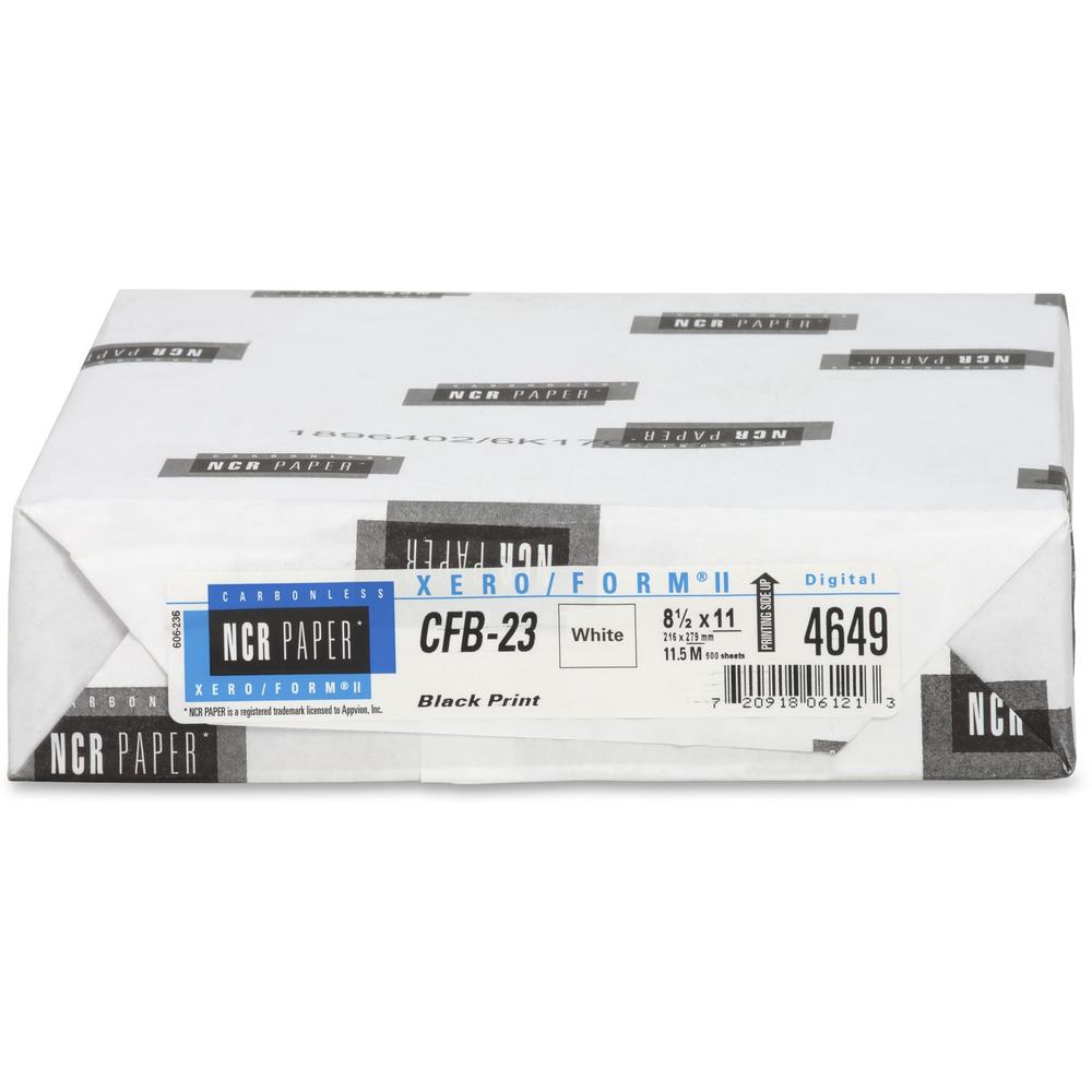 NCR Paper Xero/Form II Carbonless Uncollated Paper - White - Letter - 8 1/2" x 11" - Smooth - White - 1 Pack. Picture 9