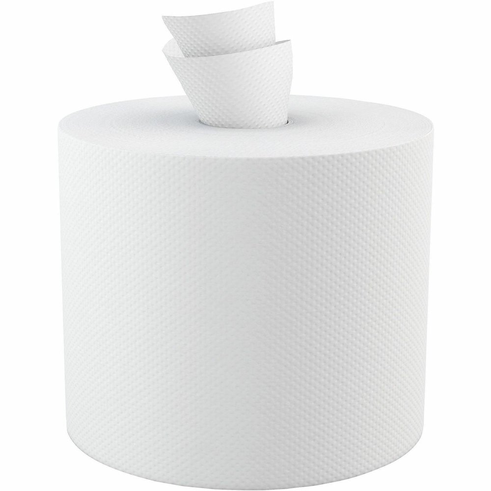 Genuine Joe Centerpull Paper Towels - 2 Ply - 8.13" Width x 7.56" Length - 600 Sheets/Roll - 3 1/16" Core - White - Fiber - 6 / Carton. Picture 3
