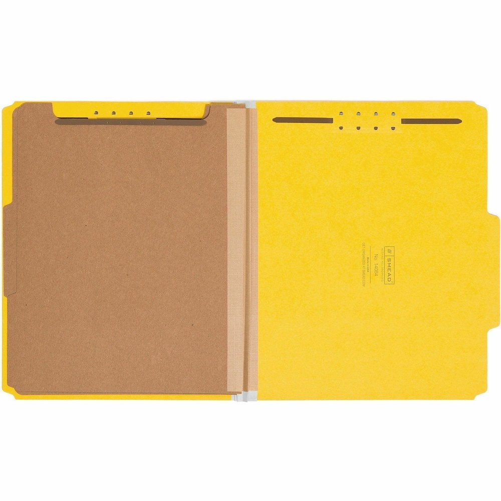 Smead 2/5 Tab Cut Letter Recycled Classification Folder - 8 1/2" x 11" - 2" Expansion - 2 x 2K Fastener - 2" Fastener Capacity - Top Tab Location - Right of Center Tab Position - 2 Divider - 25 pt. - . Picture 5