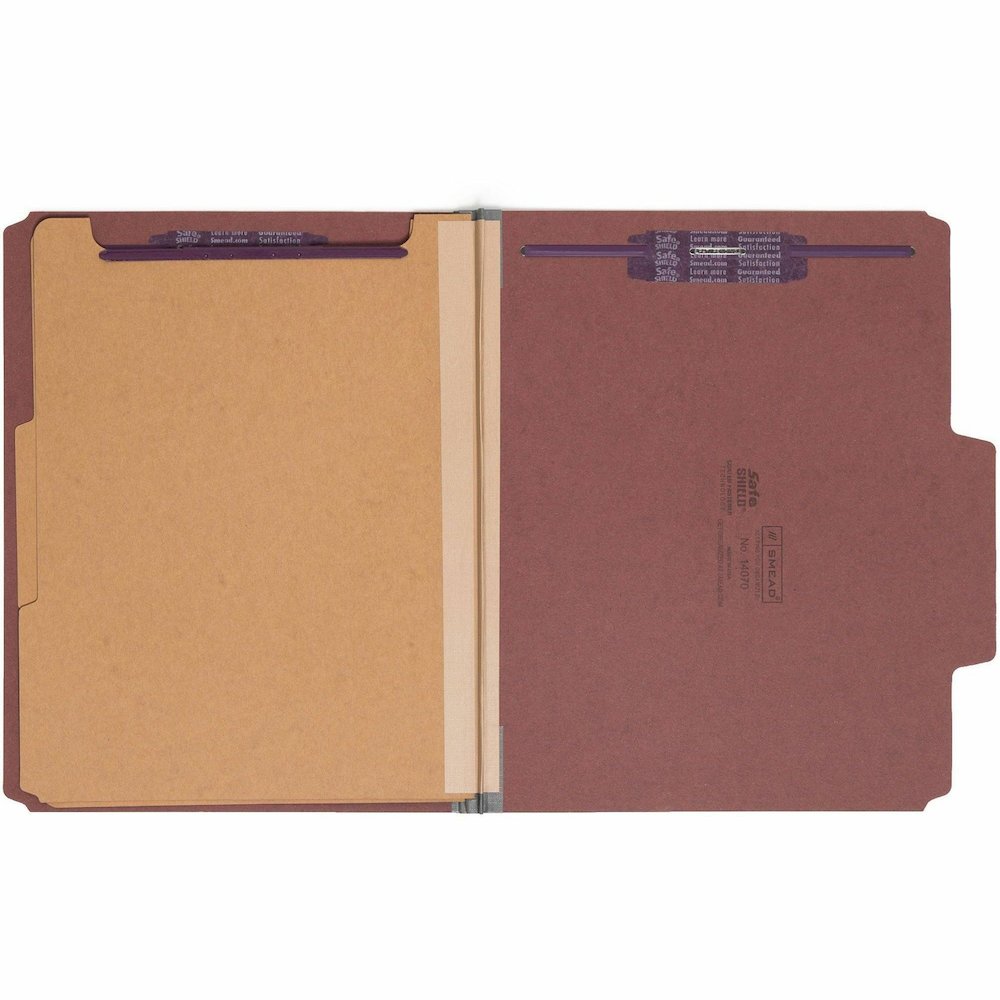Smead SuperTab 2/5 Tab Cut Letter Recycled Classification Folder - 8 1/2" x 11" - 2" Expansion - 2 x 2S Fastener - 2" for Folder - Top Tab Location - Right of Center Tab Position - 2 Divider - 25 pt. . Picture 5