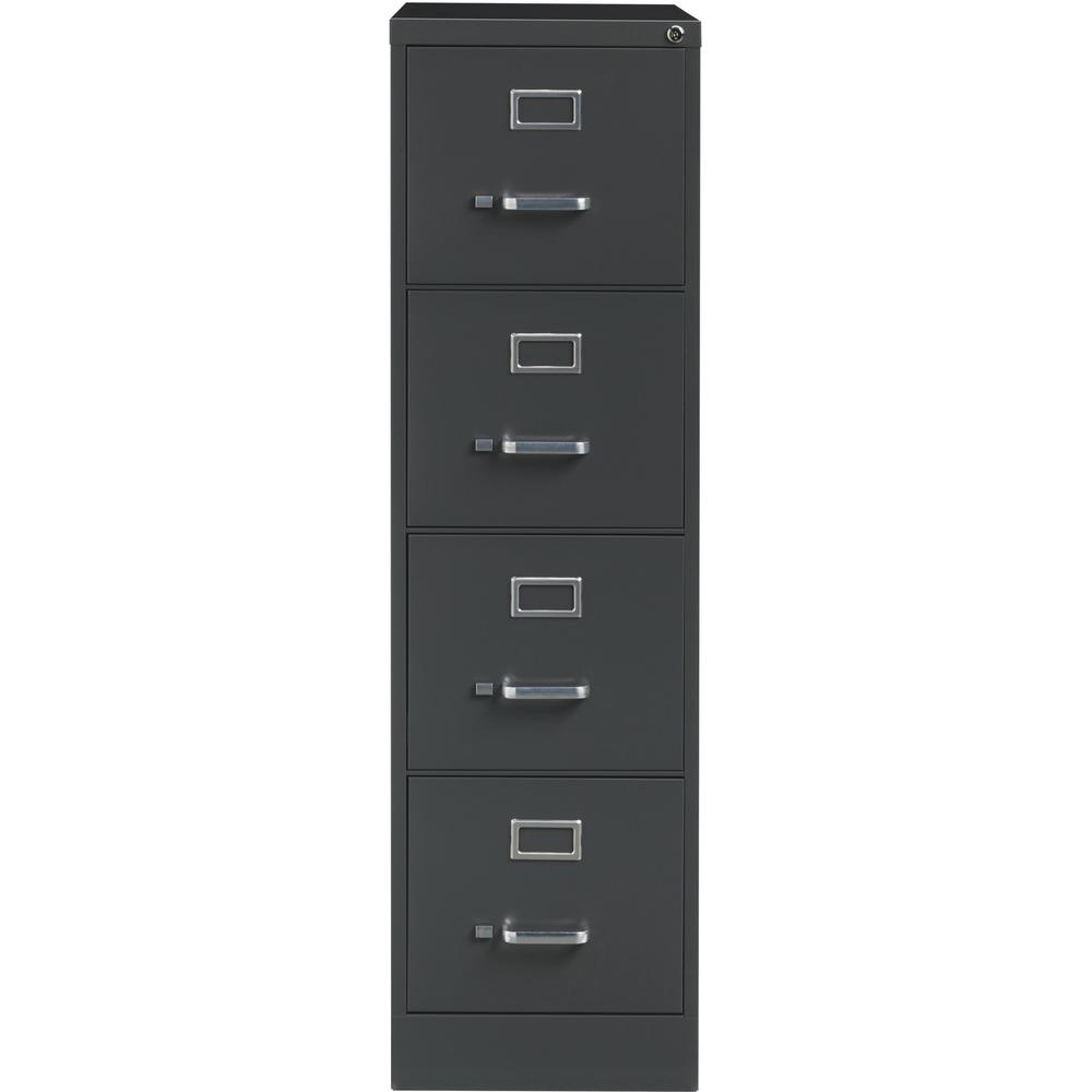 Lorell Fortress Series 26-1/2" Commercial-Grade Vertical File Cabinet - 15" Width x 26.5" Depth x 52" Height - 4 x Drawer(s) for File - Letter - Vertical - Drawer Extension, Security Lock, Label Holde. Picture 2