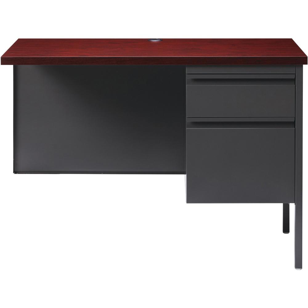 Lorell Fortress Series Right-Pedestal Return - Rectangle Top - 42" Table Top Width x 24" Table Top Depth x 1.12" Table Top Thickness - 29.50" Height - Office, File - Assembly Required - Laminated, Mah. Picture 2