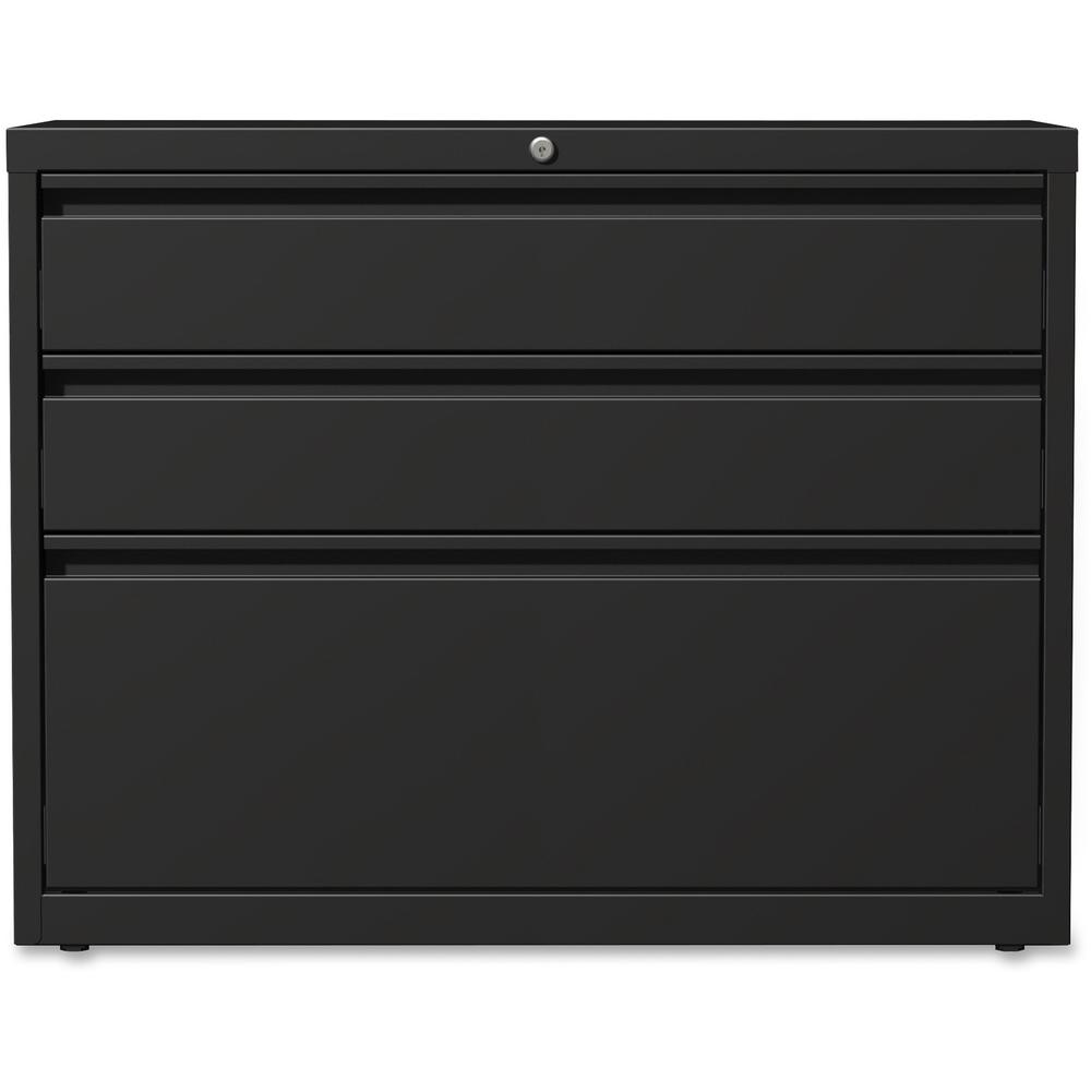 Lorell 36" Box/Box/File Lateral File Cabinet - 36" Width x 18.6" Depth x 28" Height - 3 x Drawer(s) for Box, File - A4, Legal, Letter - Lateral - Hanging Rail, Locking Drawer, Ball-bearing Suspension,. Picture 3