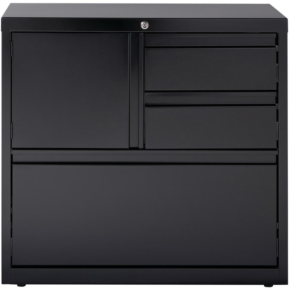 Lorell 30" Personal Storage Center Lateral File - 30" Width x 18.6" Depth x 28" Height - 3 x Drawer(s) for File, Box - A4, Letter, Legal - Hanging Rail, Glide Suspension, Grommet, Cable Management, In. Picture 3