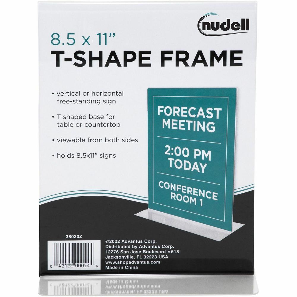Golite nu-dell Freestanding T-shaped Sign Holder - 8.5" Width x 11" Height - Rectangular Shape - Double Sided - Self-standing - Photo, Signage, Notice - Plastic - 1 Each. Picture 5