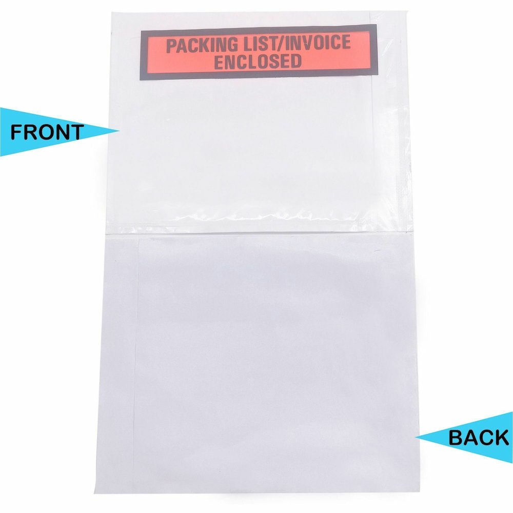 Sparco Pre-Labeled Waterproof Packing Envelopes - Packing List - 4 1/2" Width x 5 1/2" Length - Self-adhesive Seal - White - Low Density Polyethylene (LDPE) - 1000 / Box. Picture 3