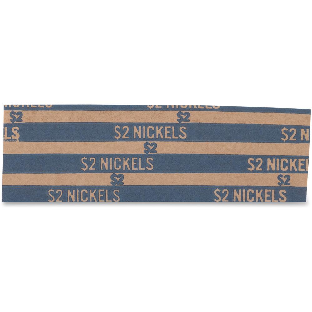 PAP-R Flat Coin Wrappers - Total $2.00 in 40 Coins of 5¢ Denomination - Heavy Duty - Paper, Kraft - Blue - 1000 / Box. Picture 8