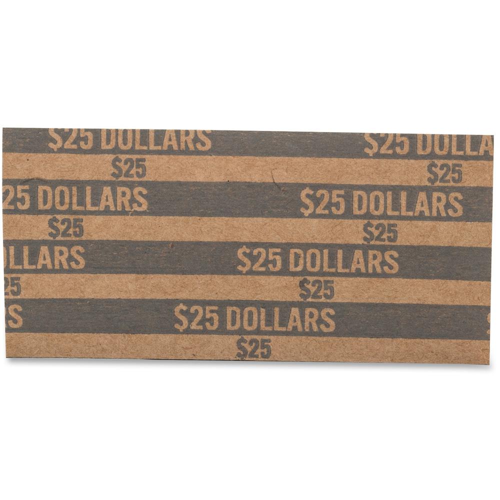 PAP-R Flat Coin Wrappers - Total $25 in 25 Coins of $1 Denomination - Heavy Duty - Paper - Dark Gray - 1000 / Box. Picture 2