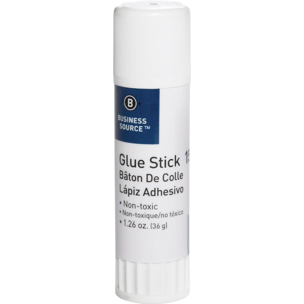 Business Source Glue Stick - 1.26 oz - White - 12 / Pack. Picture 3