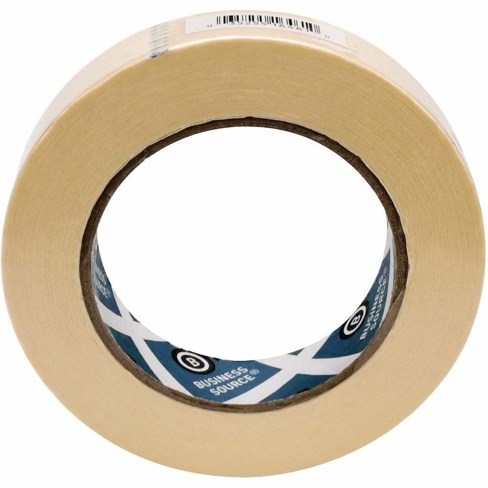 Business Source Utility-purpose Masking Tape - 60 yd Length x 1" Width - 3" Core - Tan - Crepe Paper Backing - Pressure Sensitive - For General Purpose, Holding, Bundling, Sealing, Masking - 9/Pack - . Picture 3