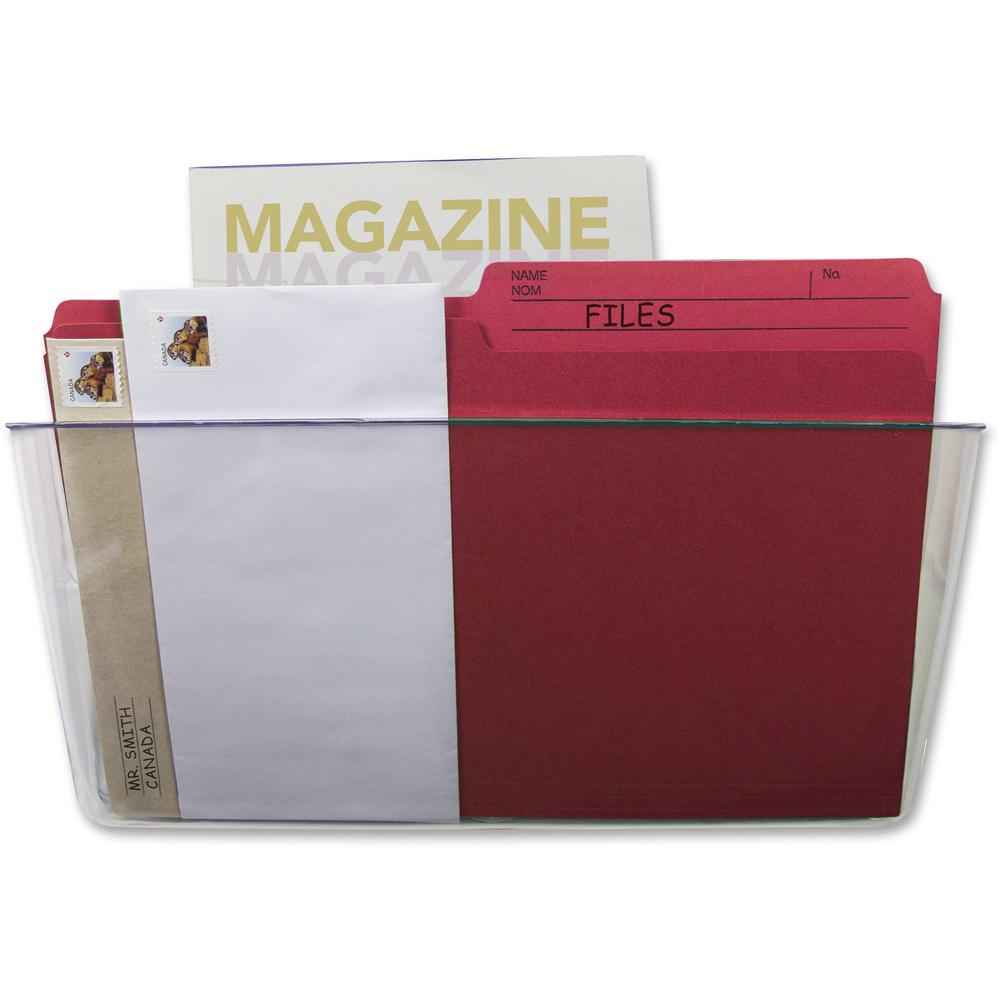 Storex Magnetic Wall File Pockets - 500 x Sheet - Magnetic, Heavy Duty - Smoke - Plastic - 1 Each. Picture 3