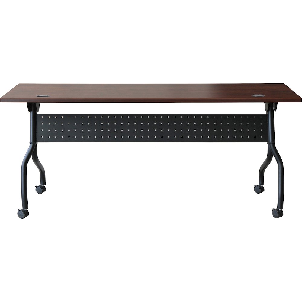 Lorell Flip Top Training Table - Rectangle Top - Four Leg Base - 4 Legs - 72" Table Top Width x 23.60" Table Top Depth - 29.50" Height x 28.70" Width x 23.63" Depth - Assembly Required - Cherry - Mela. Picture 6