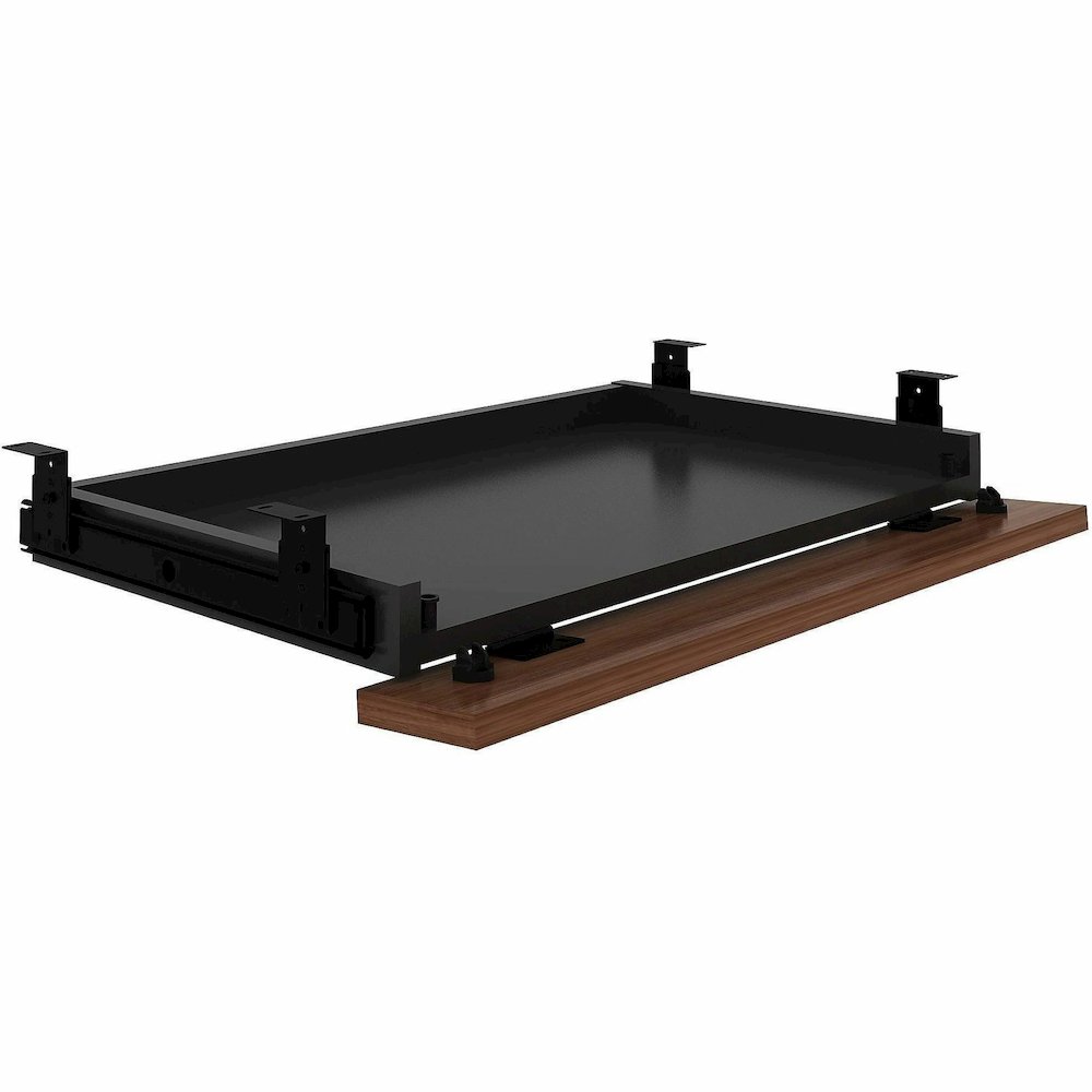 Lorell Universal Center Drawer - 28.35" Length x 16.73" Width x 5.12" Height - Durable - MFC, Polyvinyl Chloride (PVC), Steel - Walnut, Laminate - 1 Each. Picture 5