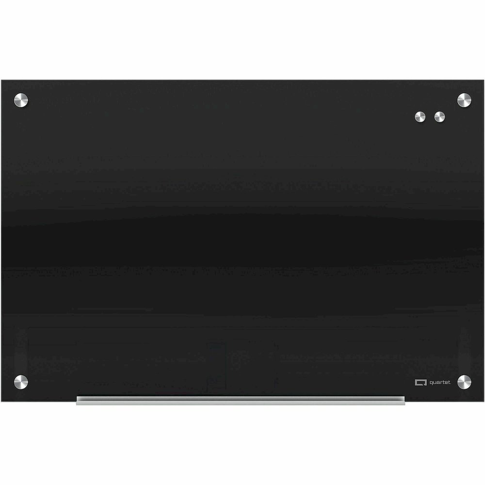 Quartet Infinity&trade; Glass Magnetic Dry-Erase Board - 96" (8 ft) Width x 48" (4 ft) Height - Black Tempered Glass Surface - Black Frame - Horizontal/Vertical - Magnetic - 1 / Each. Picture 3