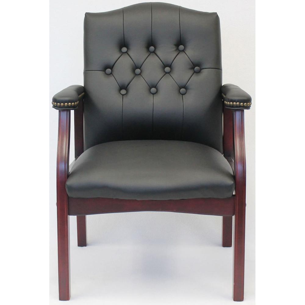 Boss Traditional Guest Chair - Black Seat Color - Vinyl Seat Material - Black Back Color - Vinyl Back Material - 1 Each. Picture 3