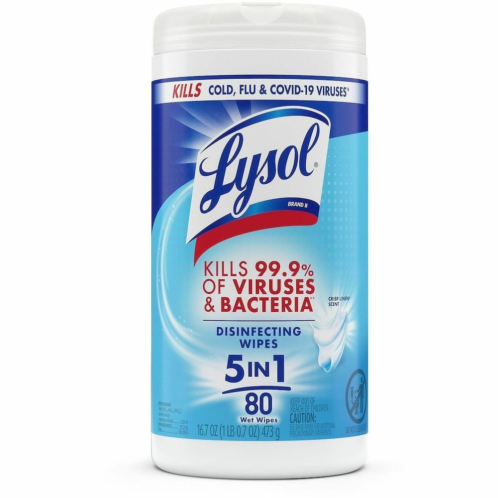 Lysol Disinfecting Wipes - For Multipurpose, Multi Surface - Wipe - Crisp Linen Scent - 7" Length x 7.25" Width - Recommended For: Virus Remover, Bacteria Remover - Disinfectant, Pre-moistened, Deodor. Picture 3