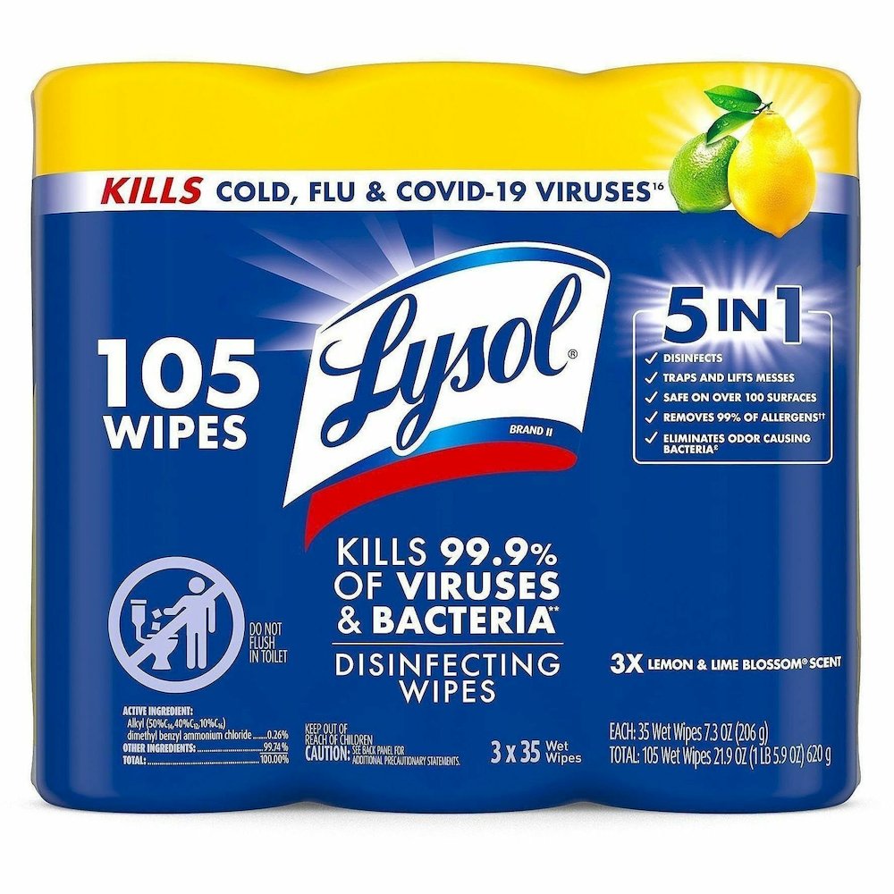 Lysol Disinfecting Wipes - For Multi Surface - Wipe - Lemon Scent - Recommended For: Bacteria Remover, Virus Remover, Allergen Remover, Pet Dander Remover, Dust Mite Remover, Pollen Remover - Disinfec. Picture 3