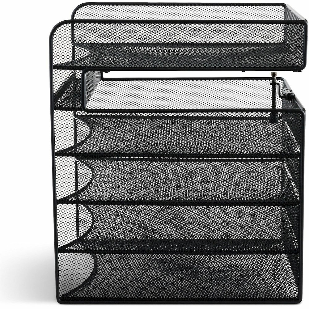 Safco Onyx Horizontal Hanging Desktop Storage - 5 Compartment(s) - 14.38" Height x 10.25" Width x 12.38" Depth - Durable, Lightweight, Scratch Resistant - Powder Coated - Black - Steel - 1 Each. Picture 4