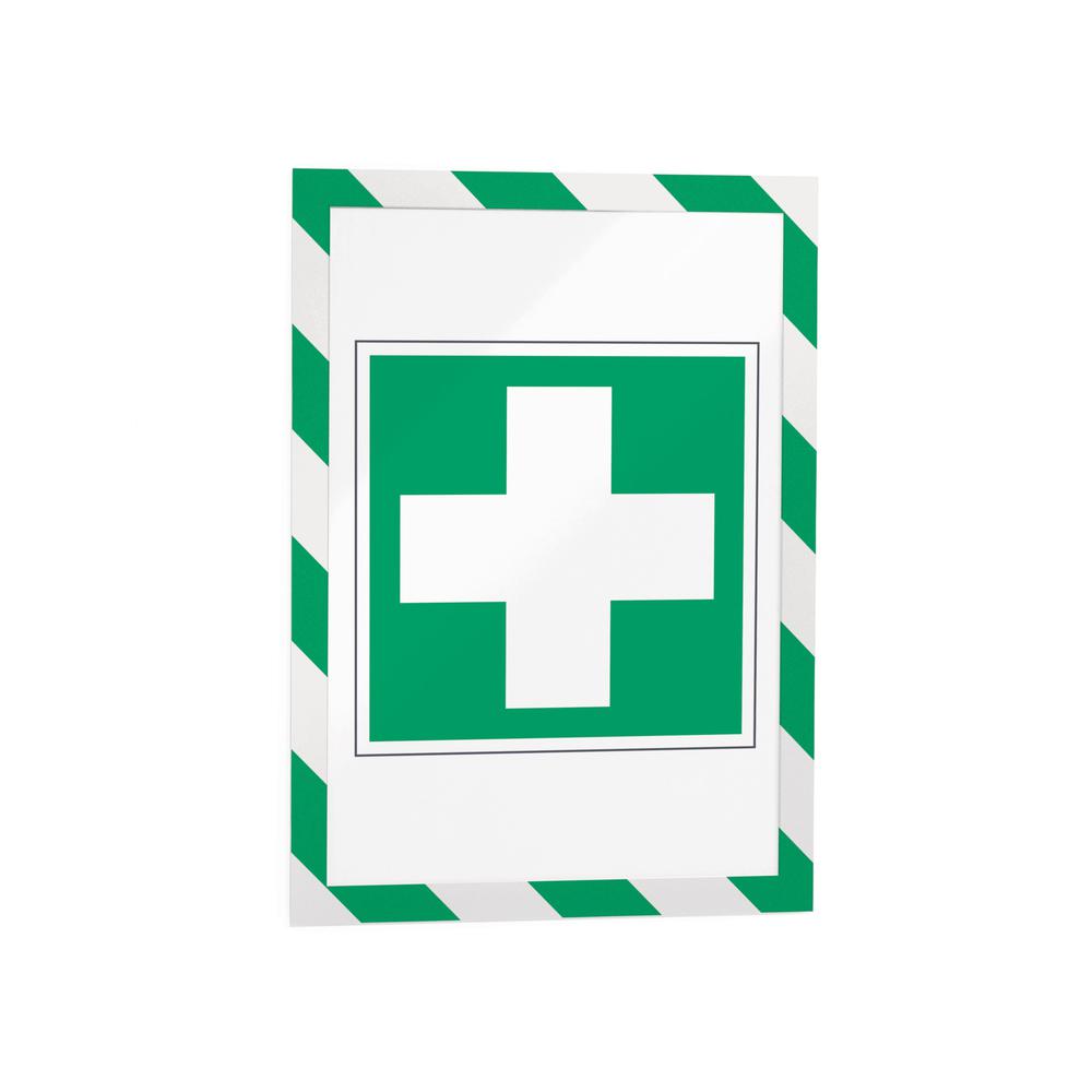 DURABLE&reg; DURAFRAME&reg; SECURITY Self-Adhesive Magnetic Letter Sign Holder - Holds Letter-Size 8-1/2" x 11" , Green/White, 2 Pack. Picture 5