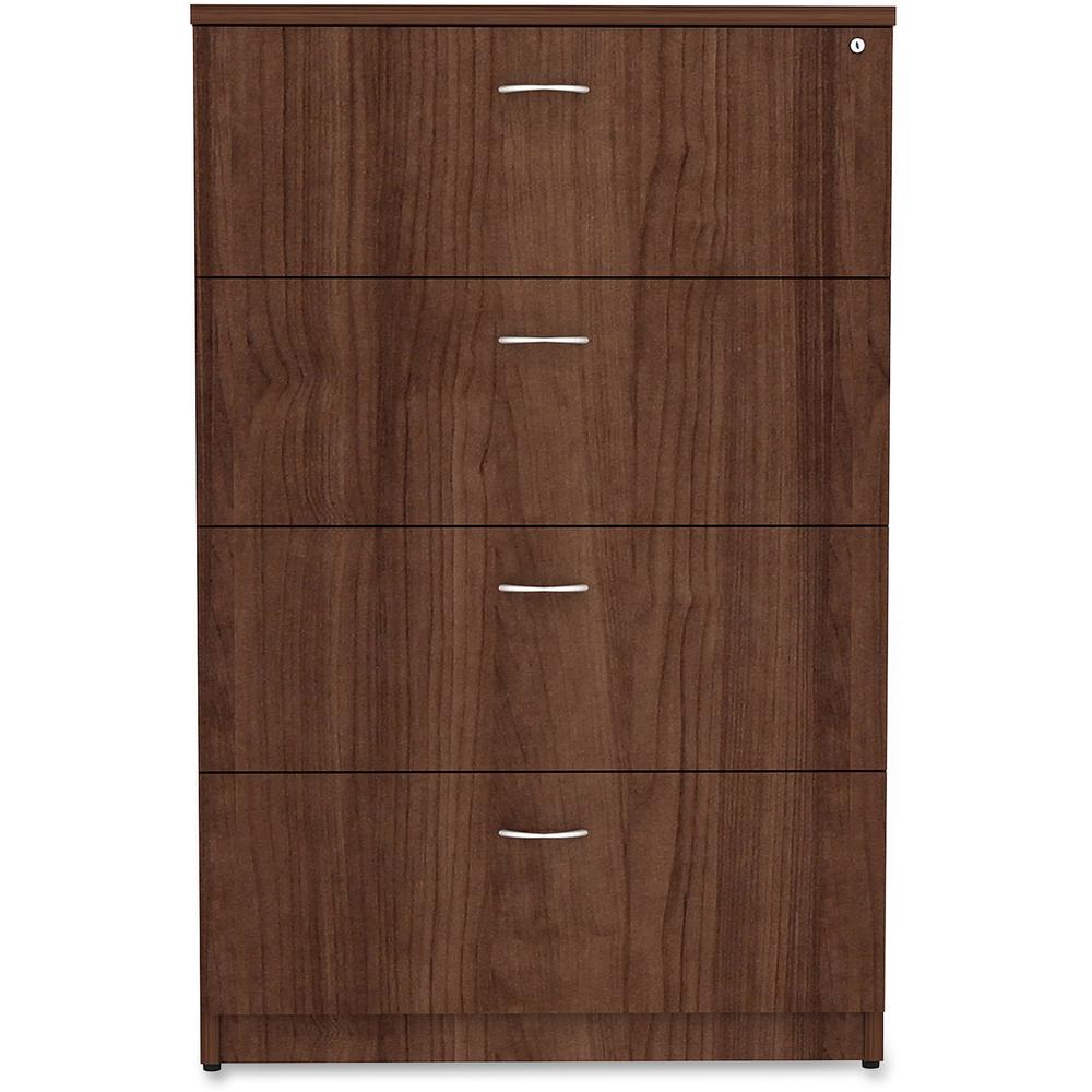 Lorell Essentials Series 4-Drawer Lateral File - 1" Top, 35.5" x 22"54.8" - 4 x File Drawer(s) - Finish: Walnut Laminate. Picture 2
