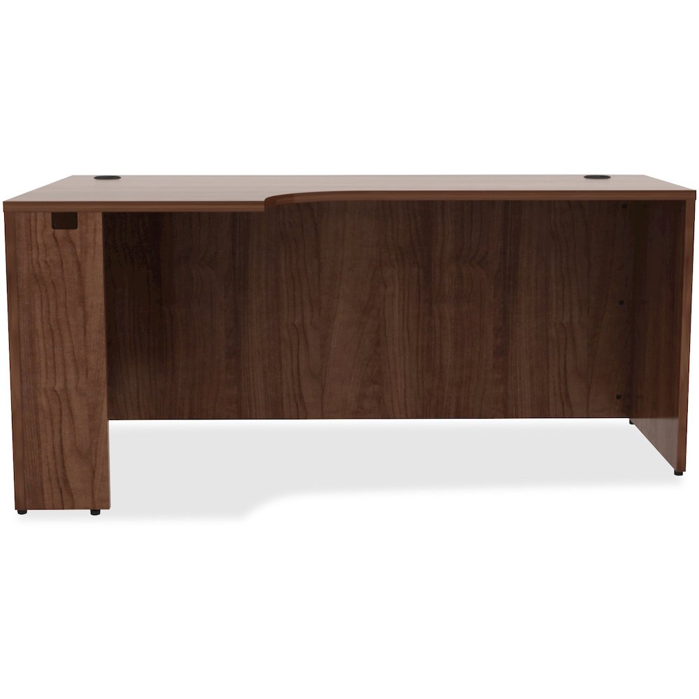 Lorell Essentials Series Left Corner Credenza - 66" x 36"29.5" , 0.1" Edge - Material: Metal - Finish: Walnut Laminate. Picture 2