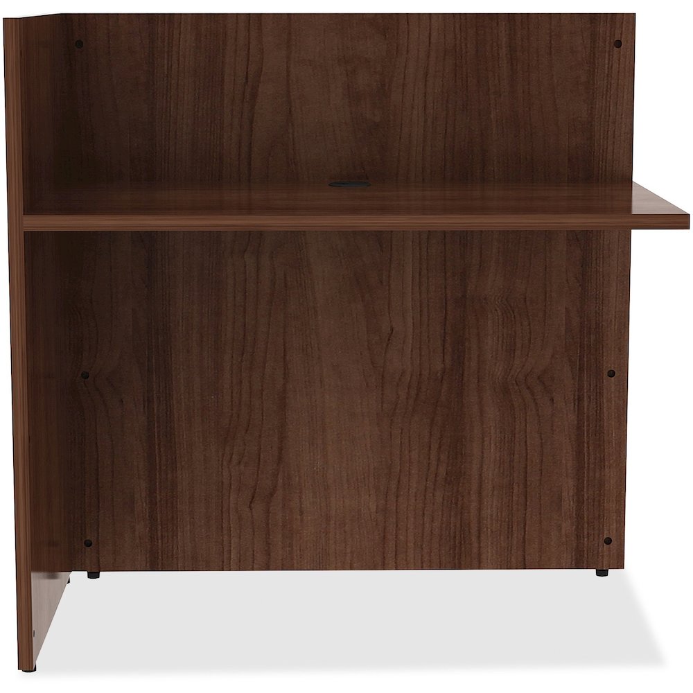 Lorell Essentials Series Reception Return - 41.5" Height x 42" Width x 24" Depth - Finish: Walnut Laminate - 1 Each. Picture 3