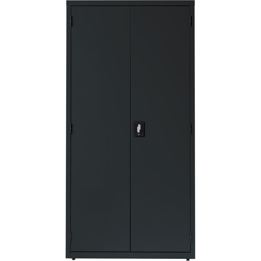 Lorell Fortress Series Storage Cabinet - 36" Width x 24" Depth x 72" Height - 5 x Shelf(ves) - Hinged Door(s) - Sturdy, Recessed Locking Handle, Removable Lock, Durable, Storage Space - Black - Powder. Picture 6