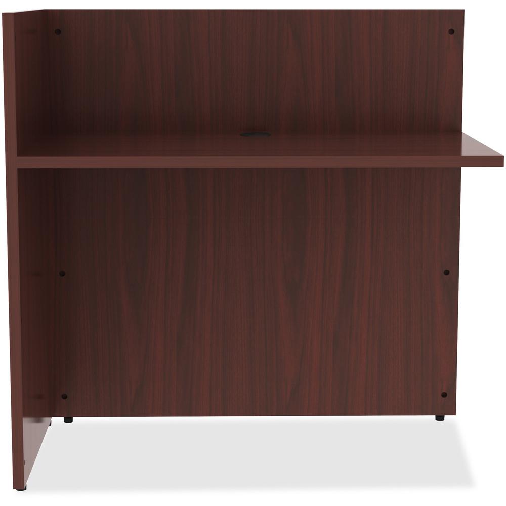 Lorell Essentials Series Reception Return - 41.5" Height x 42" Width x 24" Depth - Finish: Mahogany Laminate - 1 Each. Picture 8