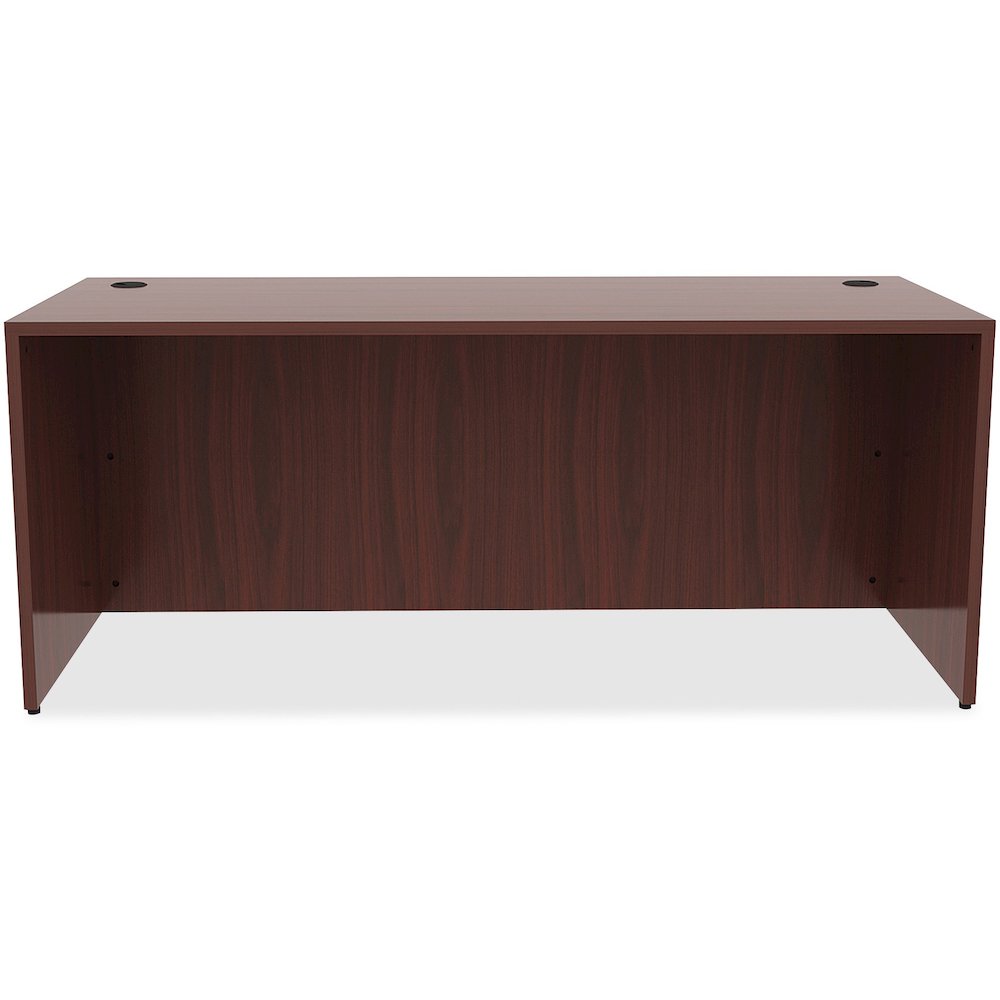 Lorell Essentials Series Rectangular Desk Shell - 29.5" Height x 70.9" Width x 29.5" Depth Desk - Material: Laminate - Finish: Mahogany - Floor Glide, Adjustable Glide, Lockable - For Office - 1 Each. Picture 4
