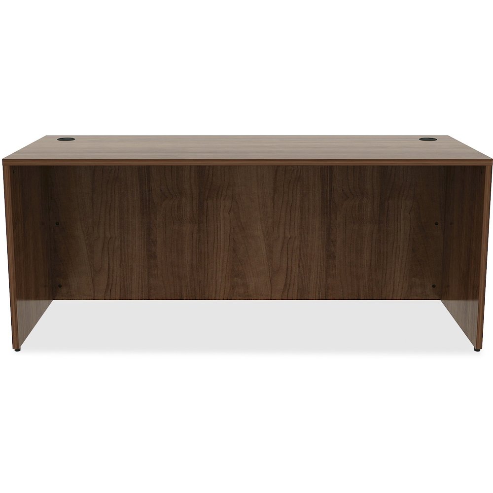 Lorell Essentials Series Rectangular Desk Shell - 29.5" Height x 70.9" Width x 29.5" Depth Desk - Material: Metal - Finish: Walnut Laminate - 1 Each. Picture 3