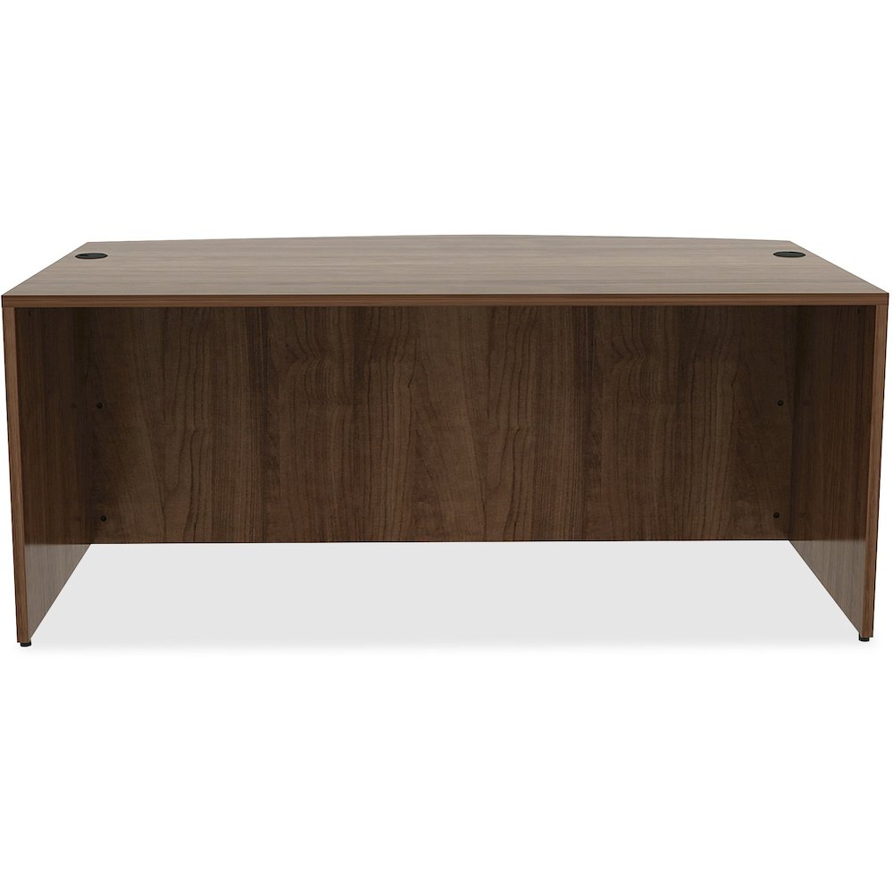 Lorell Essentials Series Bowfront Desk Shell - 29.5" Height x 71" Width x 41.4" Depth Desk - Material: Metal - Finish: Walnut, Laminate - 1 Each. Picture 3