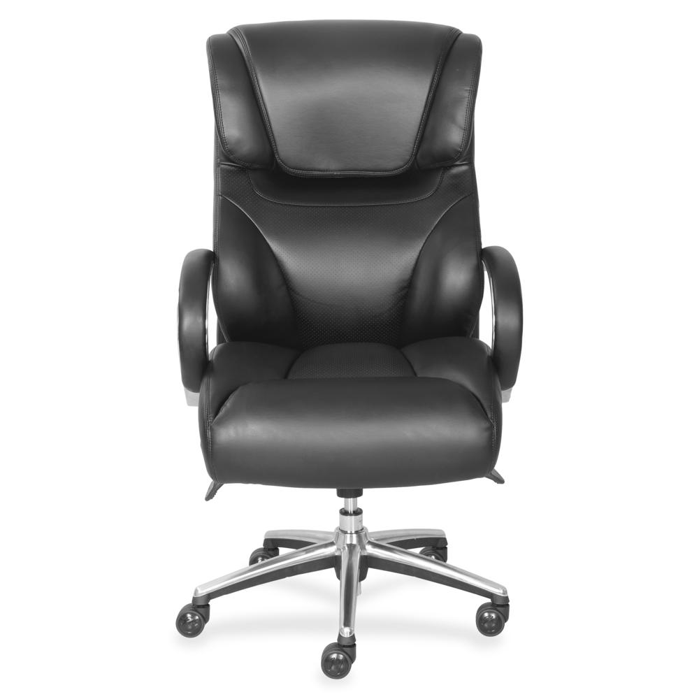 La-Z-Boy Executive Chair - Faux Leather Seat Material - Faux Leather Back Material - Mid Back - Black - 1 Each. Picture 5