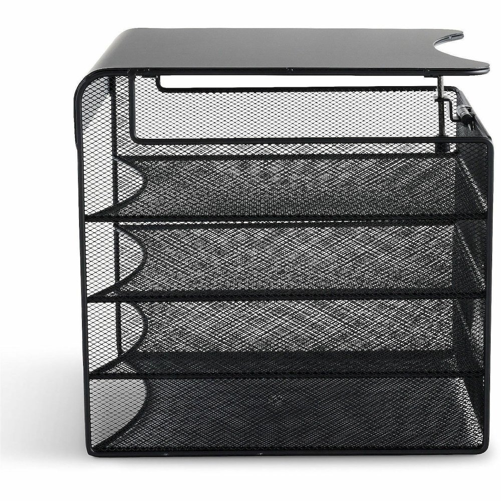 Safco Onyx Solid Top Horizontal Hanging Storage - 12" Height x 10.25" Width x 12.38" Depth - Scratch Resistant - Powder Coated - Black - Steel - 1 Each. Picture 3