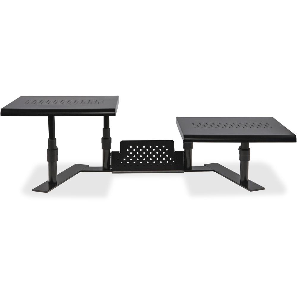 Allsop Metal Art ErgoTwin Height Adjustable Dual Monitor Stand - (31883) - 20 lb Load Capacity - 8.4" Height x 32" Width x 14" Depth - Desktop - Steel - Pearl Black. Picture 4