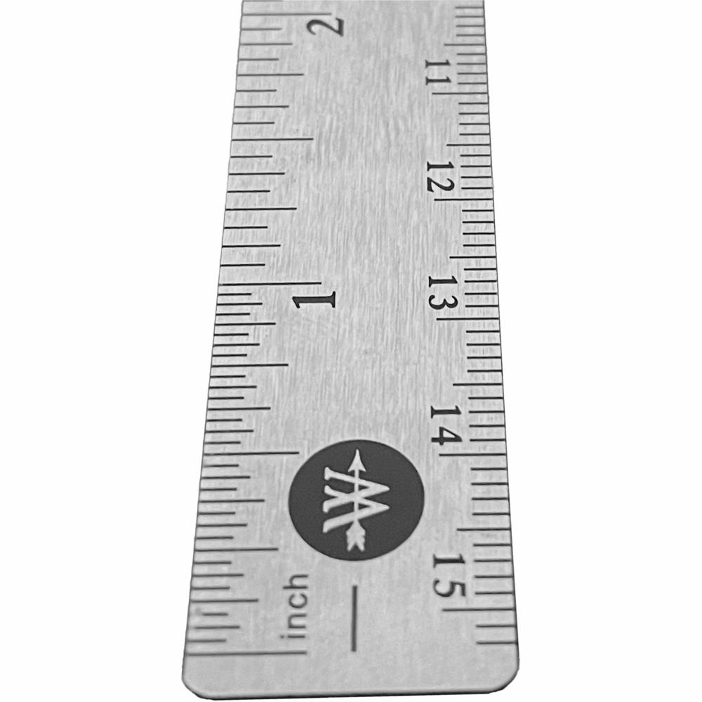 Westcott 6" Stainless Steel Rulers - 6" Length 0.8" Width - 1/16, 1/32 Graduations - Metric, Imperial Measuring System - Stainless Steel - 12 / Box - Stainless Steel. Picture 3