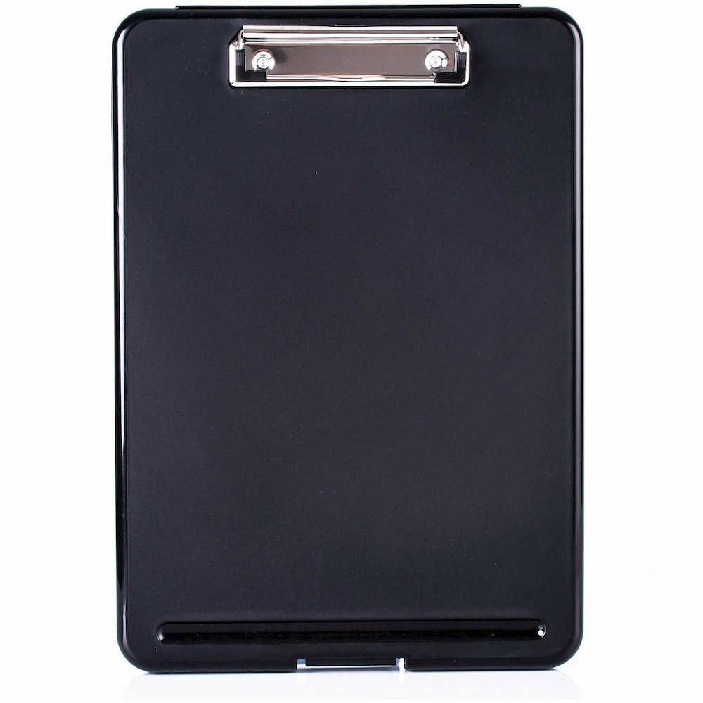 Business Source Storage Clipboard - 8 1/2" x 11" Sheet Size - Plastic - Black - 12 / Carton. Picture 3