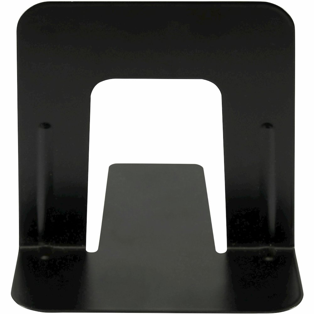 Business Source Heavy-gauge Steel Book Supports - 5.25" Height x 5" Width x 4.75" Depth - Desktop - Non-skid Base, Scratch Resistant, Stain Resistant - Black - Steel - 2/Pair - 6 / Box. Picture 3