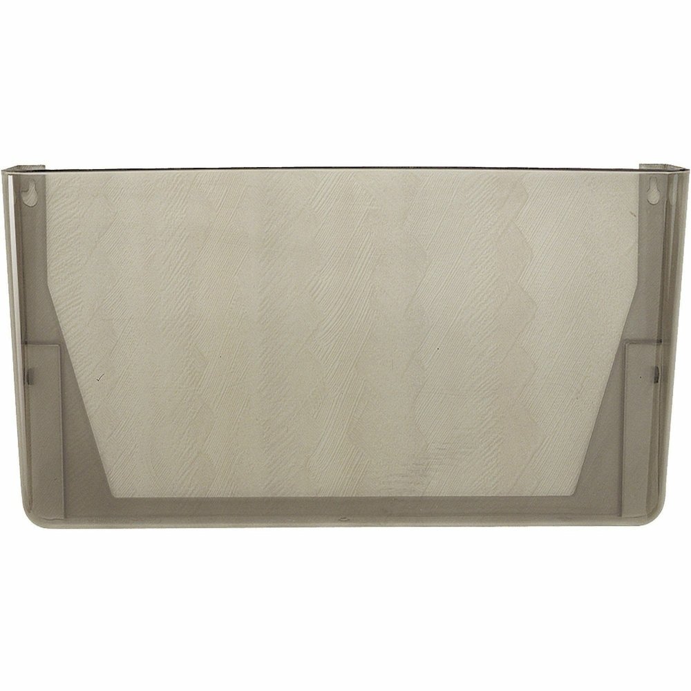 Officemate Mountable Wall File - 7" Height x 13" Width x 4.12" Depth - Smoke - Plastic - 4 / Carton. Picture 4