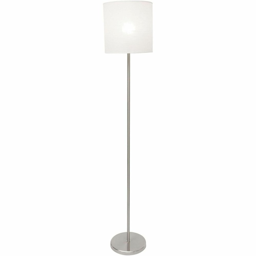 Lorell LED Contemporary Floor Lamp - 65" Height x 12" Width - 10 W LED Bulb - Brushed Nickel - Floor-mountable - Silver - for Living Room, Office, Lobby. Picture 6