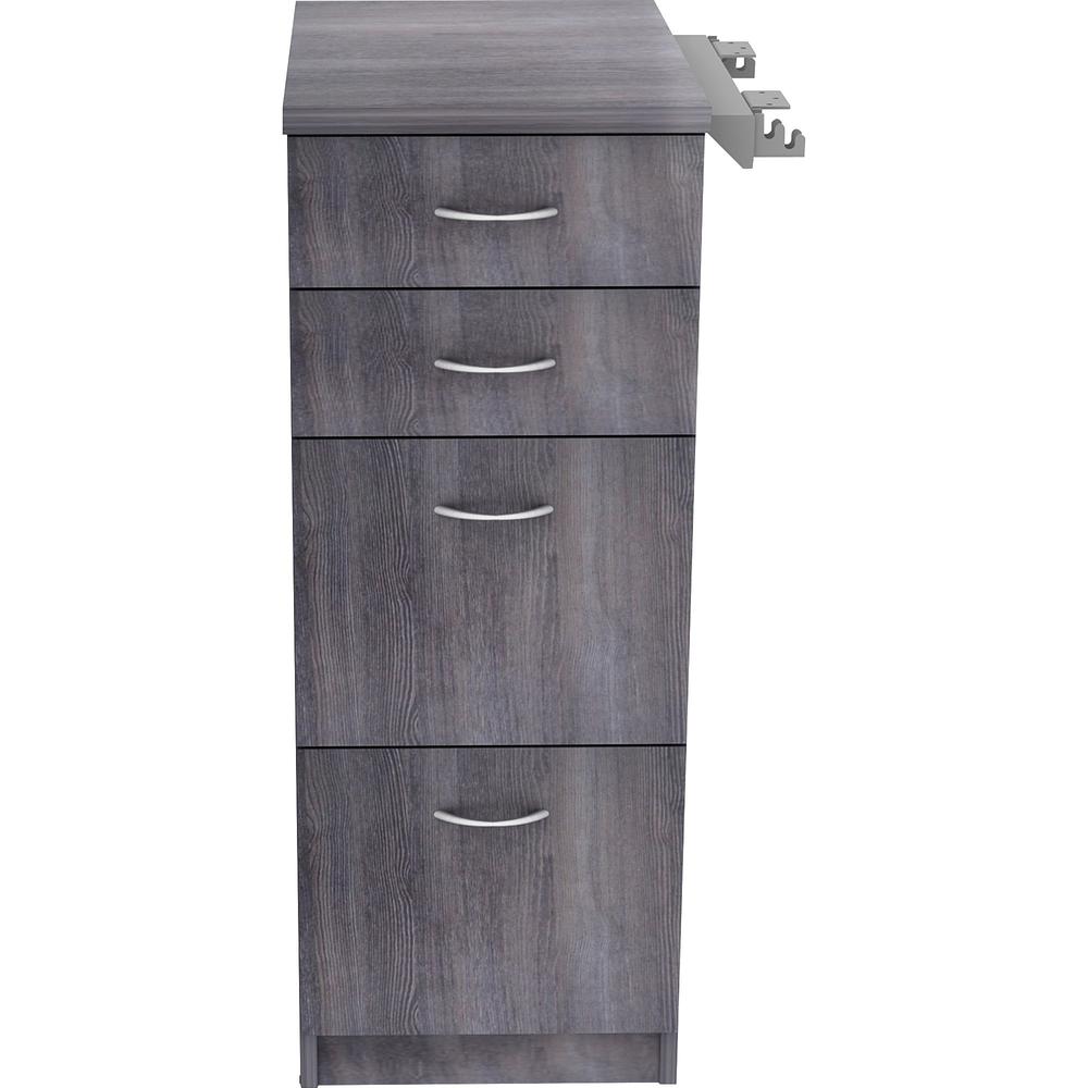 Lorell Relevance Series 4-Drawer File Cabinet - 40.4" Height x 15.5" Width x 23.6" Depth - Total Drawer(s): 4 - Finish: Charcoal, Laminate - Durable, Adjustable Leveler - For Office - 1 Each. Picture 5
