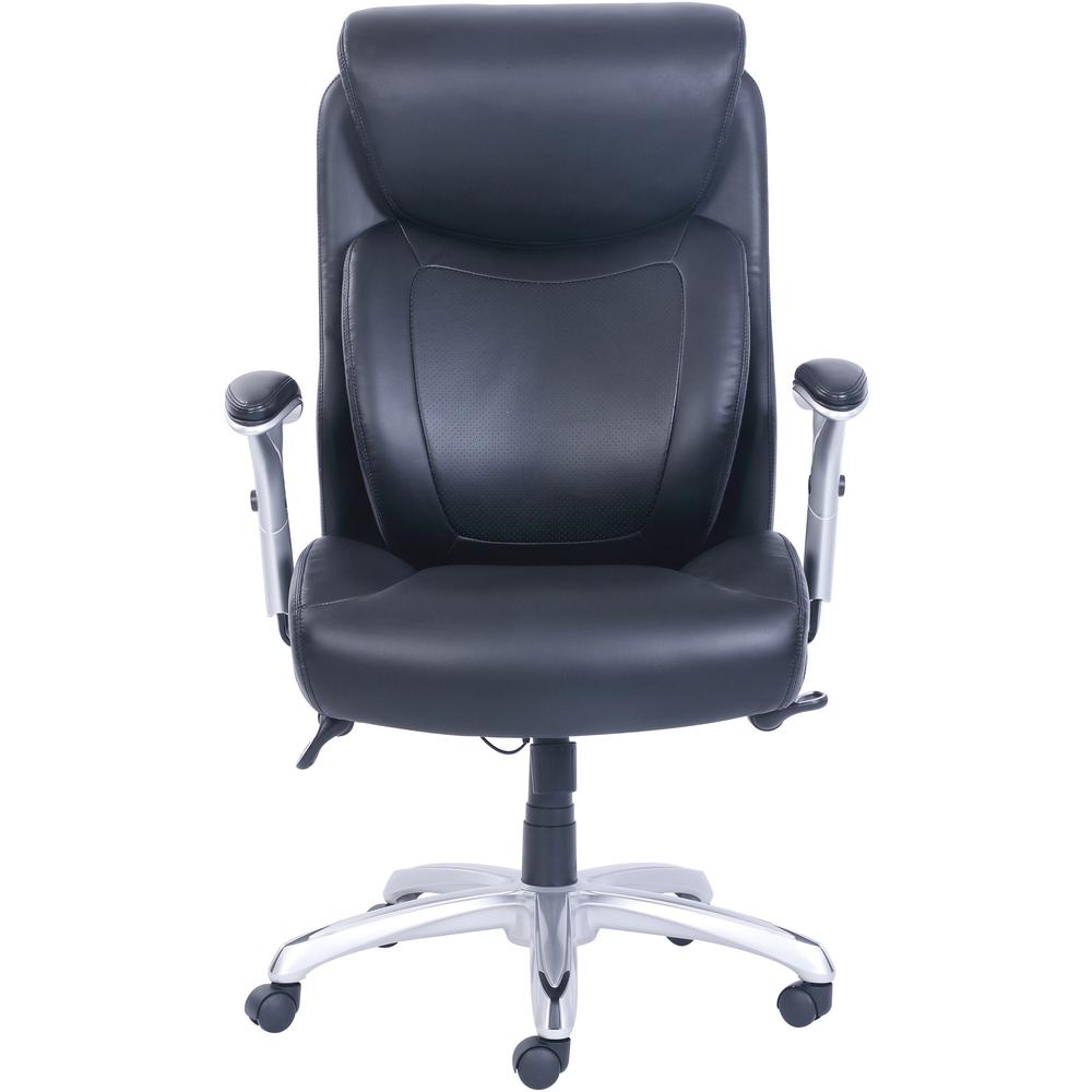 Lorell Wellness by Design Big & Tall Chair with Flexible Air Technology - Black Seat Color - Bonded Leather Seat Material - Black Back Color - Bonded Leather Back Material - 5-star Base - Armrest - 1 . Picture 8