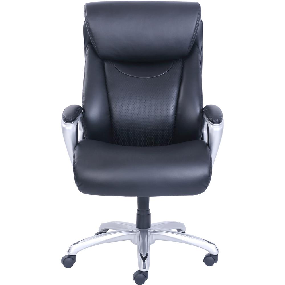 Lorell Wellness by Design Big & Tall Chair with Flexible Air Technology - Black Seat Color - Bonded Leather Seat Material - Black Back Color - Bonded Leather Back Material - 5-star Base - Armrest - 1 . Picture 6
